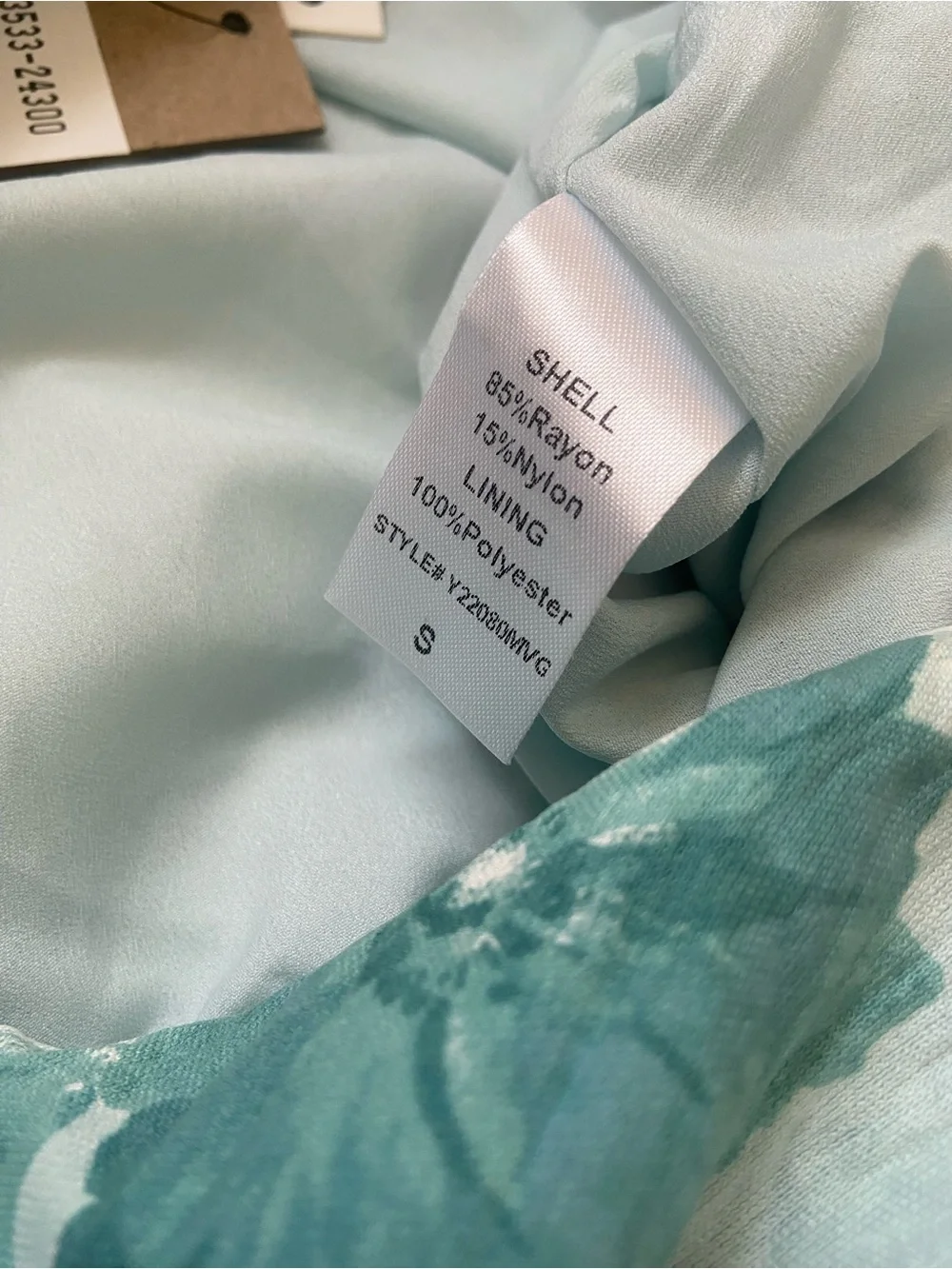 NWT DO+BE Mint Floral Puff Statement Sleeve Tie Back Romantic Crop Top Size S